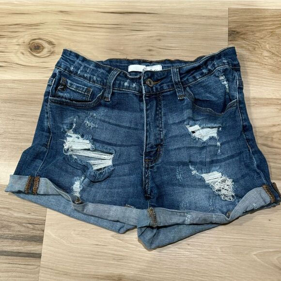 Kancan High Waisted Distressed Jean Shorts Women’s 27 - Picture 1 of 4